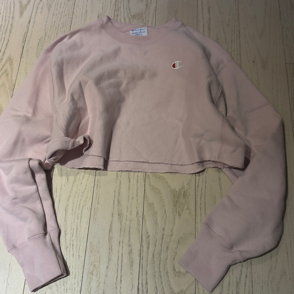 NWOT Champion Reverse Weave Cropped Crewneck Sweatshirt - Light Pink